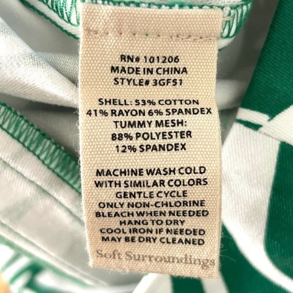 Soft Surroundings Superla Slim Leg Crop Pants Leaf Print Ankle Pants Size 6/8 - Picture 4 of 15